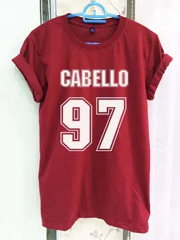 Camila Cabello 97 Tričko Fifth Harmony Oblečenie Crimson Red Ženy Tričko Tričko Krátky Rukáv T-Shirt-C832