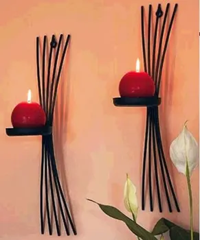 2 ks/pack Európsky štýl kovové svietniky stenu sviečky stojan liatiny domáce dekorácie art decor prízvuk