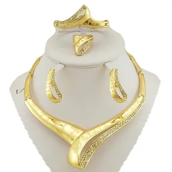 Zlato módne šperky sady afriky šperky nastaví veľké šperky set ženy náhrdelník