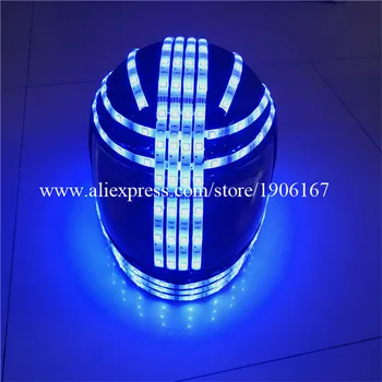 Nový dizajn RGB led farebné diaľkové ovládanie led prilby rechargrable batérie led prilby