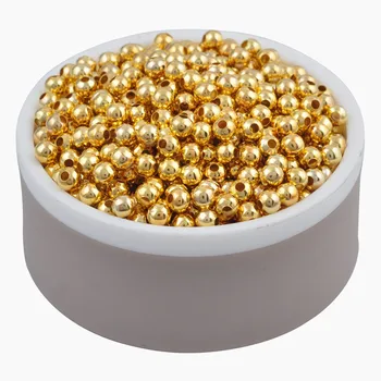 LNRRABC Predaj Zlata, Striebra, Farba Zliatiny Priestor Voľné Korálky 3 4 5 6 8 mm korálky pre Diy Náhrdelník šperky robiť šperky perles