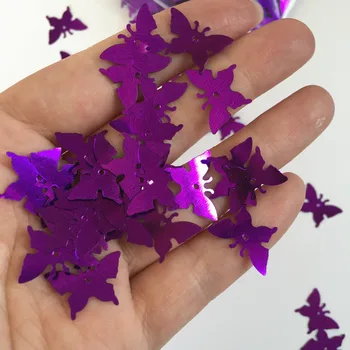 Fialová levandule duté Motýľ šitie konfety Svadobné svadobné recepcia strany tabuľka dekorácia Decor 1.7 cm