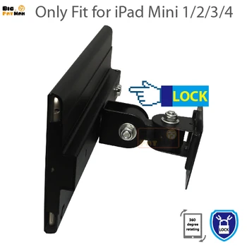 Vhodné pre iPad mini1 2 3 4 wall mount stojan kov prípade displej maloobchod držiak na tablet pc zámok držiak na podporu Nastaviť Akýkoľvek uhol