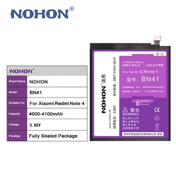 Pôvodné NOHON Batérie Pre Xiao RedMi Poznámka 4 BN41 4100mAh Zabudovaný Telefón s Vysokou Kapacitou HongMi Note4 Li-polymer Nástroje+Balík