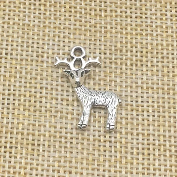 30Pcs Vianočné Jeleň Charms Antique Silver Farba DIY Šperky Robiť Ručné Remeslá
