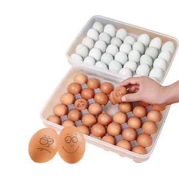 XUNZHE Jedno plastové vajíčko box potravín kontajner úložný box rodiny kuchyňa transparentné prípade políčko, veľkou kapacitou môžete dať 34 vajcia