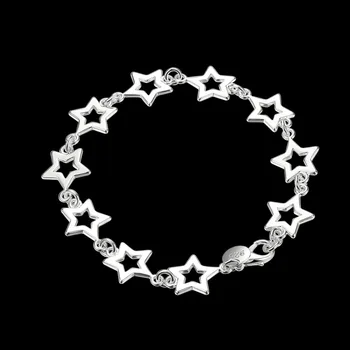 2016 dámske módne šperky silver star kúzlo náramok 8 palcový Sladké a elegantný štýl krásne narodeniny darček hot značky H183