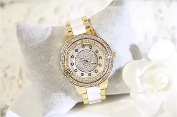 BS značky Luxusné Ženy Hodinky Módne Žena Drahokamu Sledovať Rakúsku Crystal Oceľové Hodinky Žena náramkové hodinky Quartz