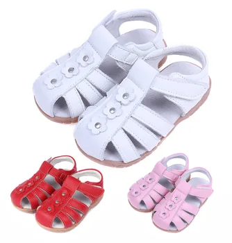 Všeobecné kožené nosiť topánky mäkké potu absorpčné protišmykové Baotou deti sandále dievčatá sandály