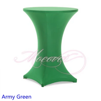 Army zelená farba farba tabuľka kryt koktail obrus lycra vysokú latku stolová bielizeň svadobné party hotel stôl dekorácie na predaj