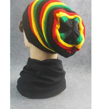 Hot predaj farebné pruhované vlna klobúk hip hop zložiť klobúk, klobúk Európskych a Amerických teplé pletené klobúk