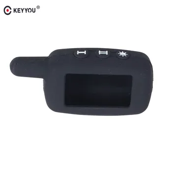 KEYYOU Silikónové 3 Tlačidlá 2 Spôsobom, Auto Alarm Systém, LCD displej, Diaľkové Ovládanie Reťazca Pre Starline A6/A9/A8/A4 Diaľkové Keychain