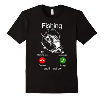 Fishinger Volá a už musím Ísť, Obrazovka Telefónu Tee Kolo Krku Šaty, Bavlna Letné Tričko New Fashion T-Shirt