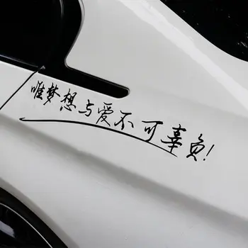 Noizzy Iba Láska a Sen Nemôže byť Nepodarilo Ho Auto Auto Odtlačkový Nálepky Vinyl Reflexné Čínsky Znak Strane Motto Auto Styling