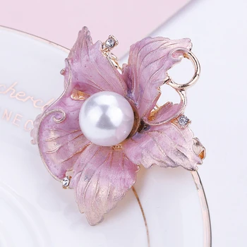 ALLYES Veľký Ružový Kvet Brošňa Pre Ženy Šperky Simulované Pearl Drahokamu Crystal Elegantné Smalt Klopě Pin Brošne
