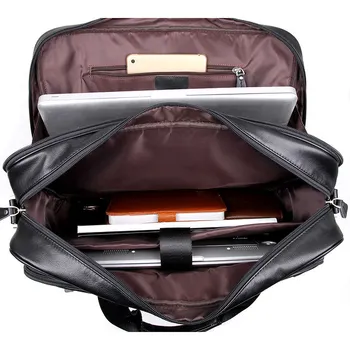 Nesitu Veľké Čierne Originálne Mužov, Kožené Aktovky 17 palcový Notebook Portfólia Mužov program Messenger Tašky Business Cestovné Tašky #M7367