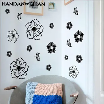 2018 Nový príchod DIY kuchyňa nálepky na stenu dekor Kvety rodiny umenie Animal butterfly samolepky na stenu pre black hot predaj