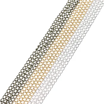 LOULEUR 10meter/množstvo 3*5 mm Kovový Náhrdelník Reťaze Voľne Zlato Strieborná Farba Otvoriť Reťaze Pre Diy Náhrdelník Šperky Čo Zistenia