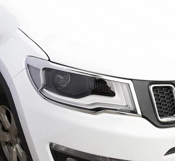 Auto Styling ABS Chrome Svetlometov Kryt Predné Svetlo na Čítanie Pásy Trim Výzdoba 2 ks Pre Jeep Compass Druhej Generácie 2017 2018