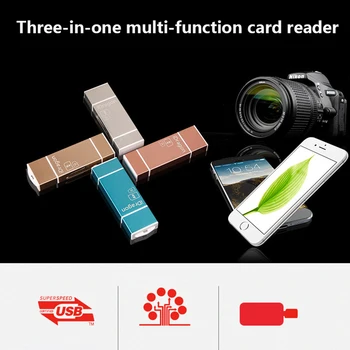 MicroSD SD TF USB2.0 MicroUSB Blesk I-Flash OTG Univerzálna Čítačka Pamäťových Kariet Dizajn pre Ipad, IPhone, Android Telefón PC