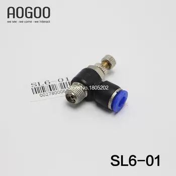 10Pcs/veľa Pneumatické škrtiaci ventil SL series pneumaticky Rýchly Konektor výfukového ventilu Trubice 6 mm, Závit G1/8 SL6-01