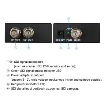 Maloobchod SDI Splitter 1x2 Multimediálne Split SDI Extender 1 až 2 Porty Adaptér Podpora 1080P TV Video Projektor, Monitor Fotoaparátu
