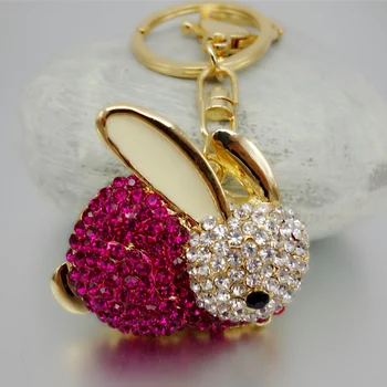 Adojewello Šperky Drahokamu Crystal Krásne Králik keychain Keyring Pre Auto Kabelka Chram Kľúča Držiteľa Veľkoobchod