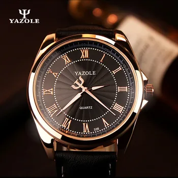 YAZOLE 2017 Pánske hodinky Top Značky Luxusné Pánske Business Sledujte Muž Hodiny Quartz hodinky Quartz-sledovať relogio masculino Zlato
