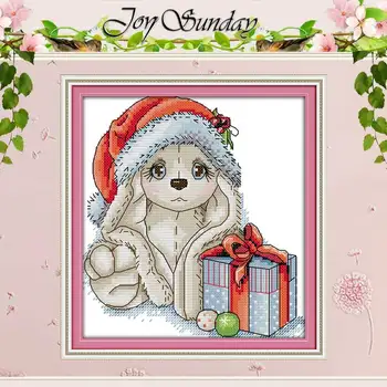 Vianočné šteňa vzory počíta Cross Stitch 11CT 14CT Cross Stitch Nastaviť Veľkoobchod DIY Cross-stitch Auta Výšivky, Výšivky
