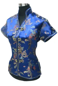 Čínske Tradičné Čierne Ženy Hodvábny Satén Tričko Top Ručné Tlačidlo, Blúzky, Vintage Totem Kostým Veľkosť S M L XL XXL XXXL WS003