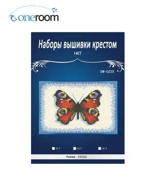 3. Oneroom Červené Veľké Butterfly home Decor počíta 14ct biele plátno podobné DMC Cross Stitch súpravy 14CT vyšívanie Nastaviť