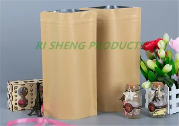 100ks,10X15cm Kraft Hnedý aluminizing tašky,Stand up kraft papier hliníkové fólie, taška Uzatvárateľnom Zip Lock Grip tesnenie pre potravinársky