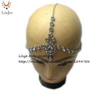 HC-103 Hlavu Reťazca Diamante hlavu kapely vlasy, šperky, svadobné svadobné hlavu Šperky narodeniny boho