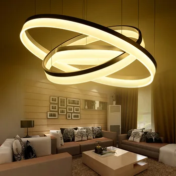 Moderné LED obývacia jedáleň prívesok svetlá pozastavenie svietidlo suspendu led krúžok osvetlenie lampa zariadenie de techo colgante