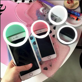 Selfie Krúžok make-up Zrkadlo Prípade Huawei Honor Y6 Pro 5X 7 Mate 8 P8 Lite max LED Svetlo Blesku AŽ Mobilnom Telefóne Android Kryt