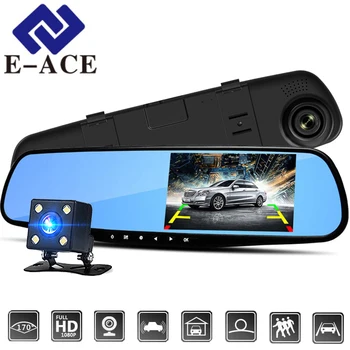 E-ACE 4.3 Palcový Auta Dvr Kamera Full HD 1080P Automatický Fotoaparát Spätné Zrkadlo S DVR A Auto Fotoaparát Záznamník Dashcam Auta Dvr