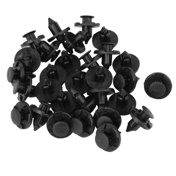 30 kusov Plastových Dielov 8 mm Čierna Diera Nárazníka Nit Klip Uzáver