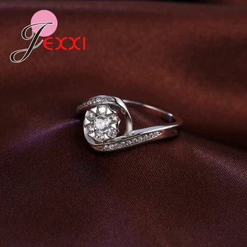 JEXXI Kvalitné Módne Značky Elegantné CZ Kryštálmi Krúžky 925 Sterling Silver Zapojenie Prst Prstene Pre Ženy Bijoux