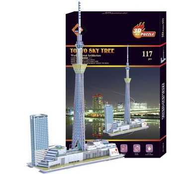 Candice guo! nový príchod 3D papier model DIY budovy puzzle Tokyo sky tree televízna Veža svetových architektúry darček k narodeninám 1pc