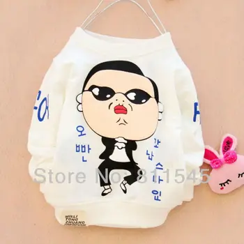Hot Predaj Dlhý Rukáv Deti Móda Gangnam Style Biele Tričko Košele pre Chlapcov Top Deti T Tričko Detské Oblečenie pre Chlapca