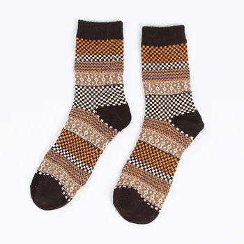 Muži zime kvalitné zahustiť teplé vlnené ponožky ročník mužskej malé mreže vzory dlhé ponožky 5pairs/veľa