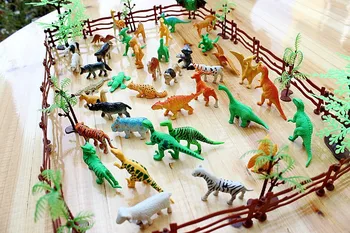 Simulácia Zoo 68pcs/set obsahujúce pevné oplotenie kokosový tiger model dinosaura hračky pre deti vojenských doprava Zadarmo